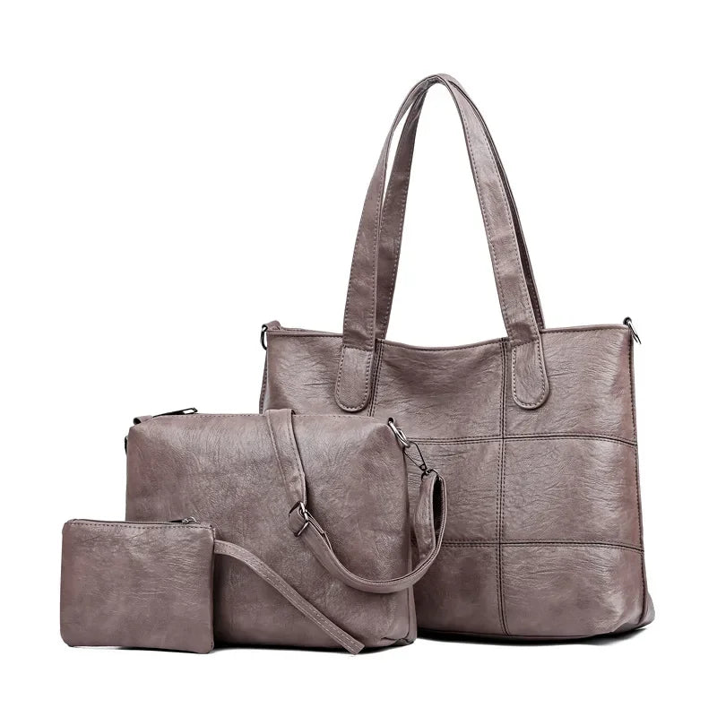 3-Piece Fashionable Women's Shoulder Bag Set