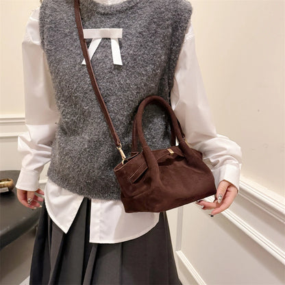 MOODS Burgundy Luxury Suede Handbag for Women