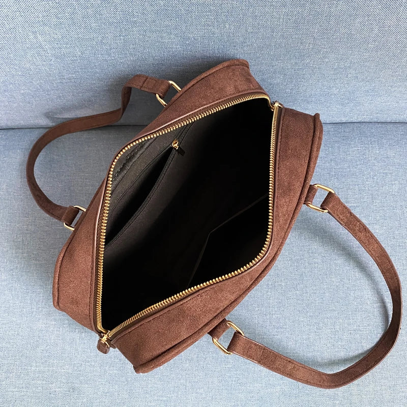Exquisite Vintage Faux Suede Women's Handbag