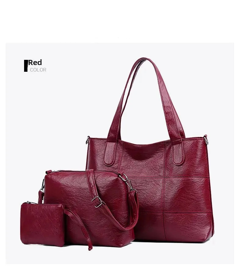 3-Piece Fashionable Women's Shoulder Bag Set