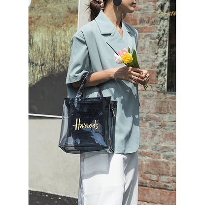 Elegant Transparent Tote Bag - Versatile PVC Fashion