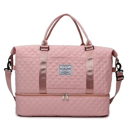 Elegant Women's Travel Duffle Bag with Shoe Compartment