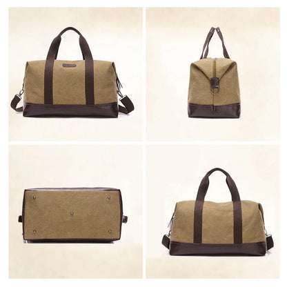 Elegant Vintage Canvas Travel Duffle Bag