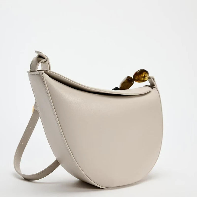 Exquisite Asymmetric Stone Shoulder Bag