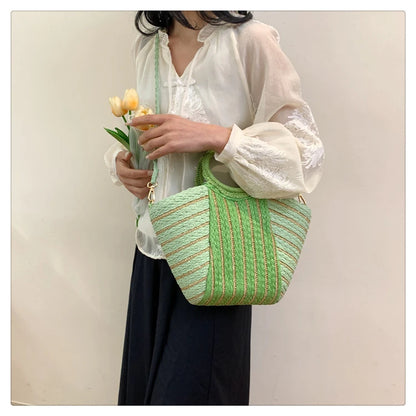 Elegant Straw Tote Bag - Versatile Designer Style