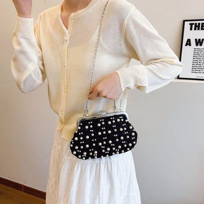 Exquisite Pearl Embellished Crossbody Bag for Women