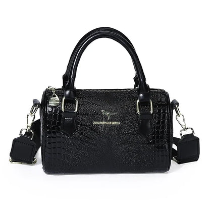 Exquisite Black Leather Designer Handbag
