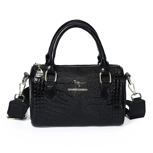 Exquisite Black Leather Designer Handbag