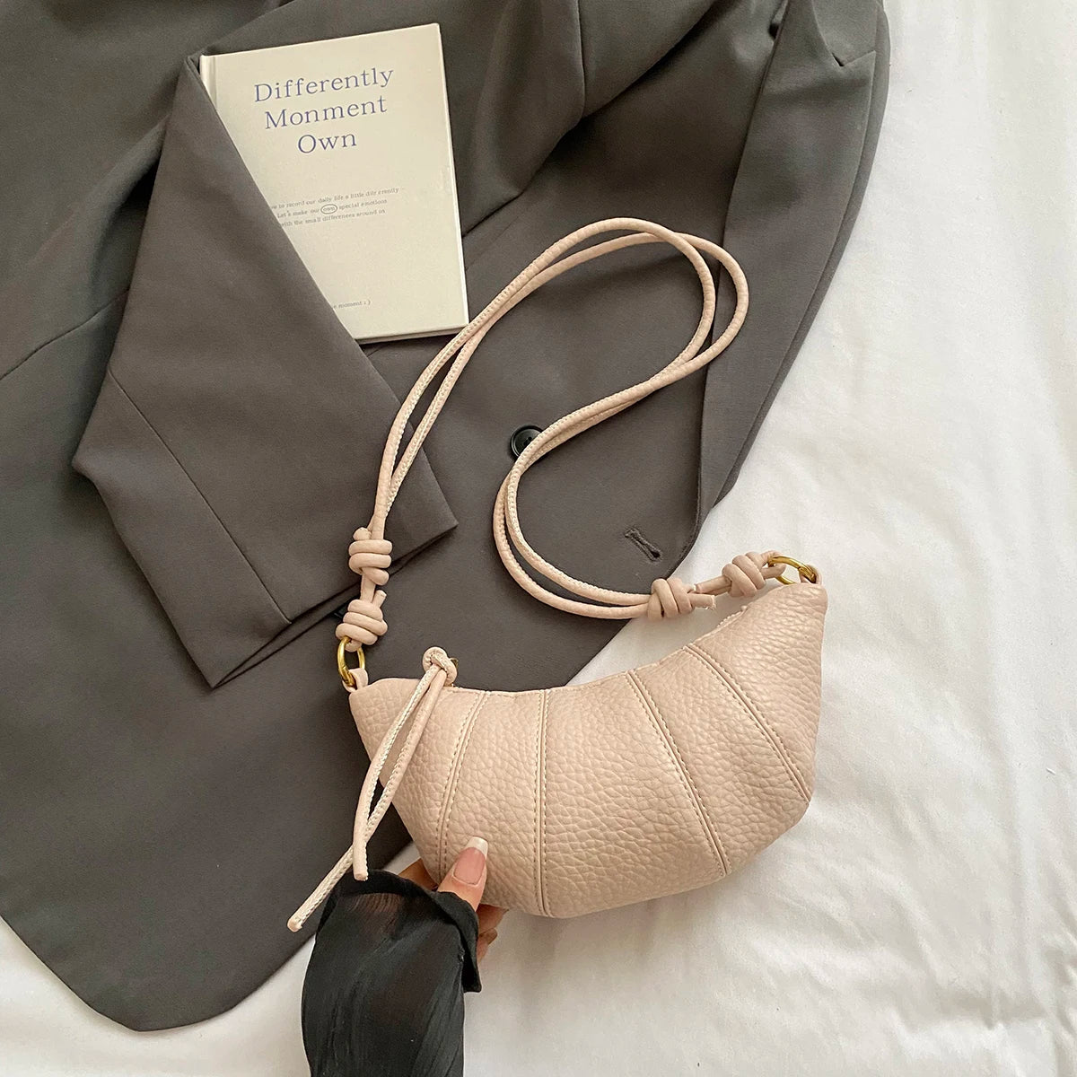 Elegant Splicing Leather Shoulder Bag - Women's Fashion