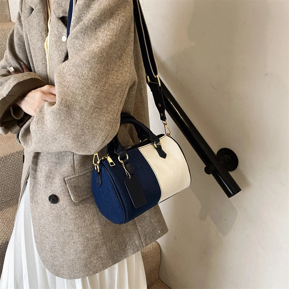 Exquisite Patchwork Denim Mini Handbag
