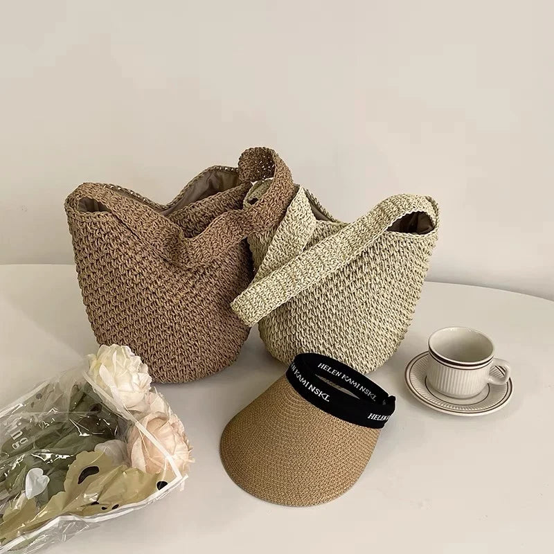 Exquisite Summer Basket Weave Tote Bag