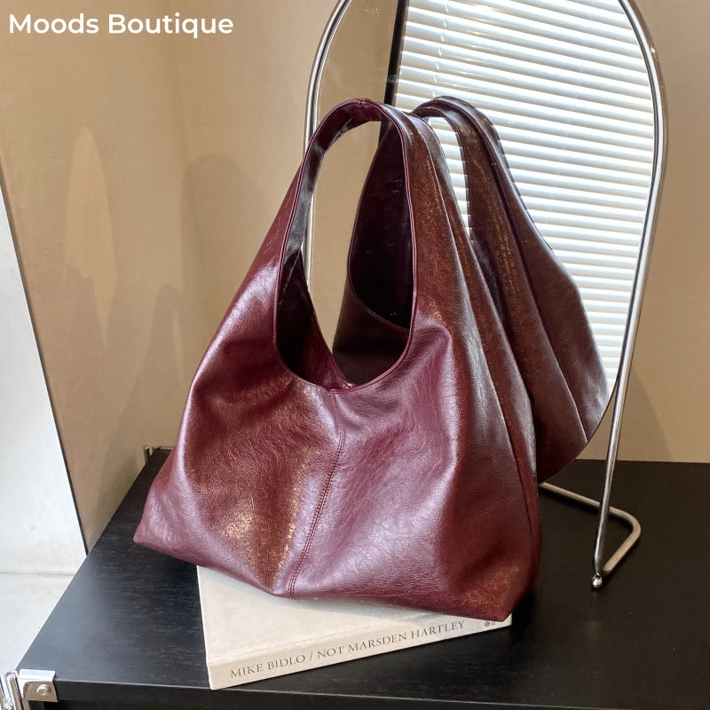 Elegance Retro Shoulder Bag - Luxurious PU Leather