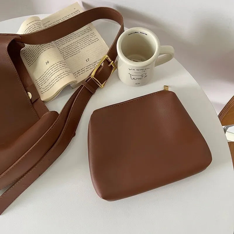 Exquisite Minimalist Women's PU Leather Shoulder Bag