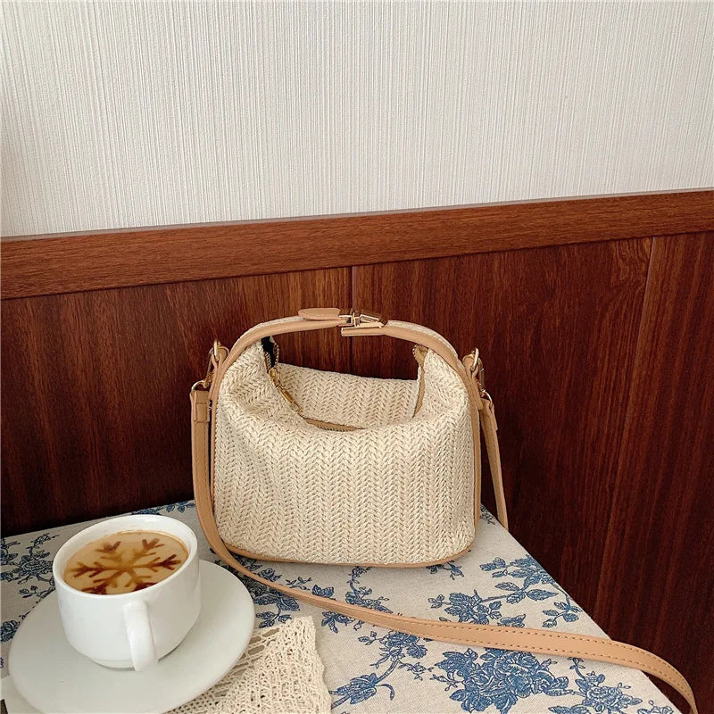 Elegant Bohemian Straw Crossbody Bag for Women