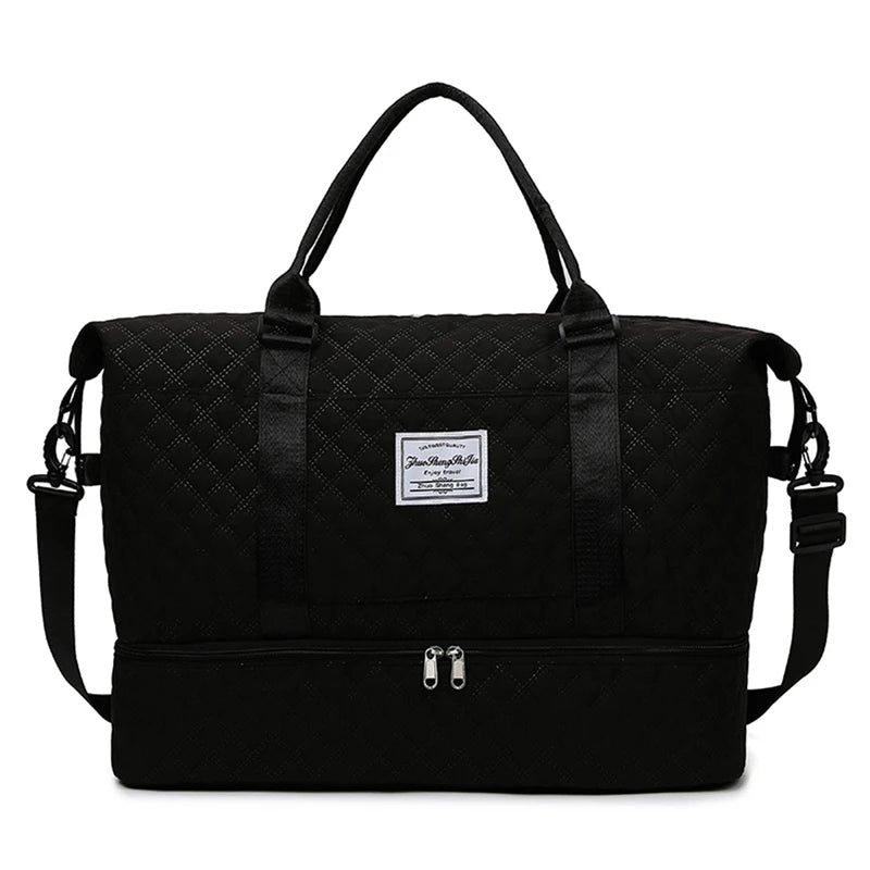 Elegant Women's Travel Duffle Bag with Shoe Compartment
