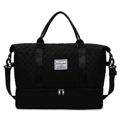 Elegant Women's Travel Duffle Bag with Shoe Compartment