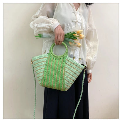 Elegant Straw Tote Bag - Versatile Designer Style