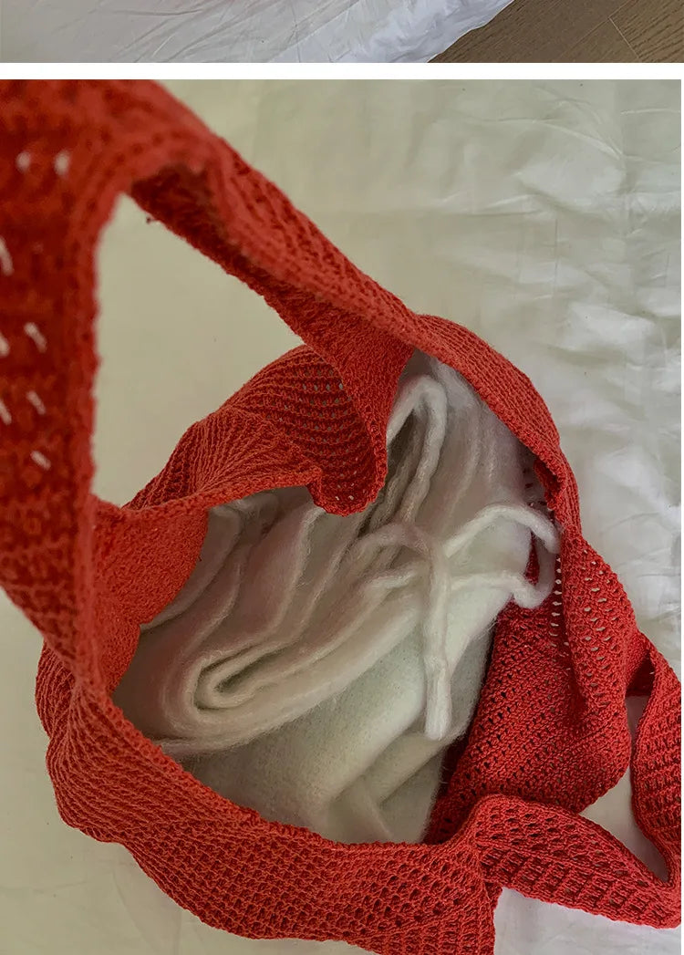 Exquisite Handwoven Retro Knit Tote Bag