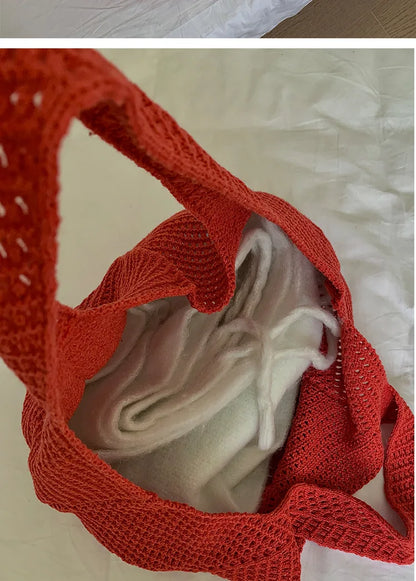 Exquisite Handwoven Retro Knit Tote Bag