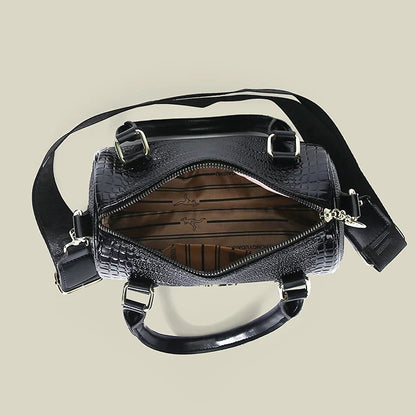 Exquisite Black Leather Designer Handbag