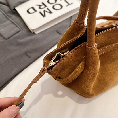 MOODS Burgundy Luxury Suede Handbag for Women