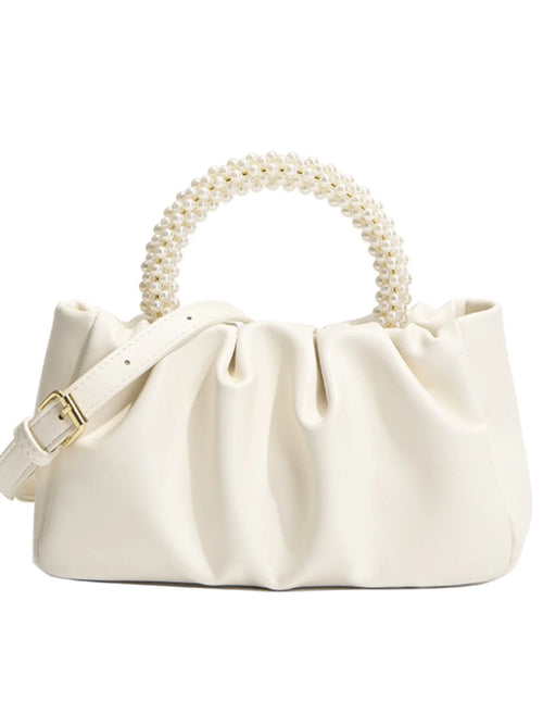 Exquisite Pearl-Embellished Cloud Handbag