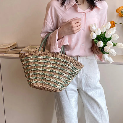 Elegant Handwoven Straw Tote Bag for Women