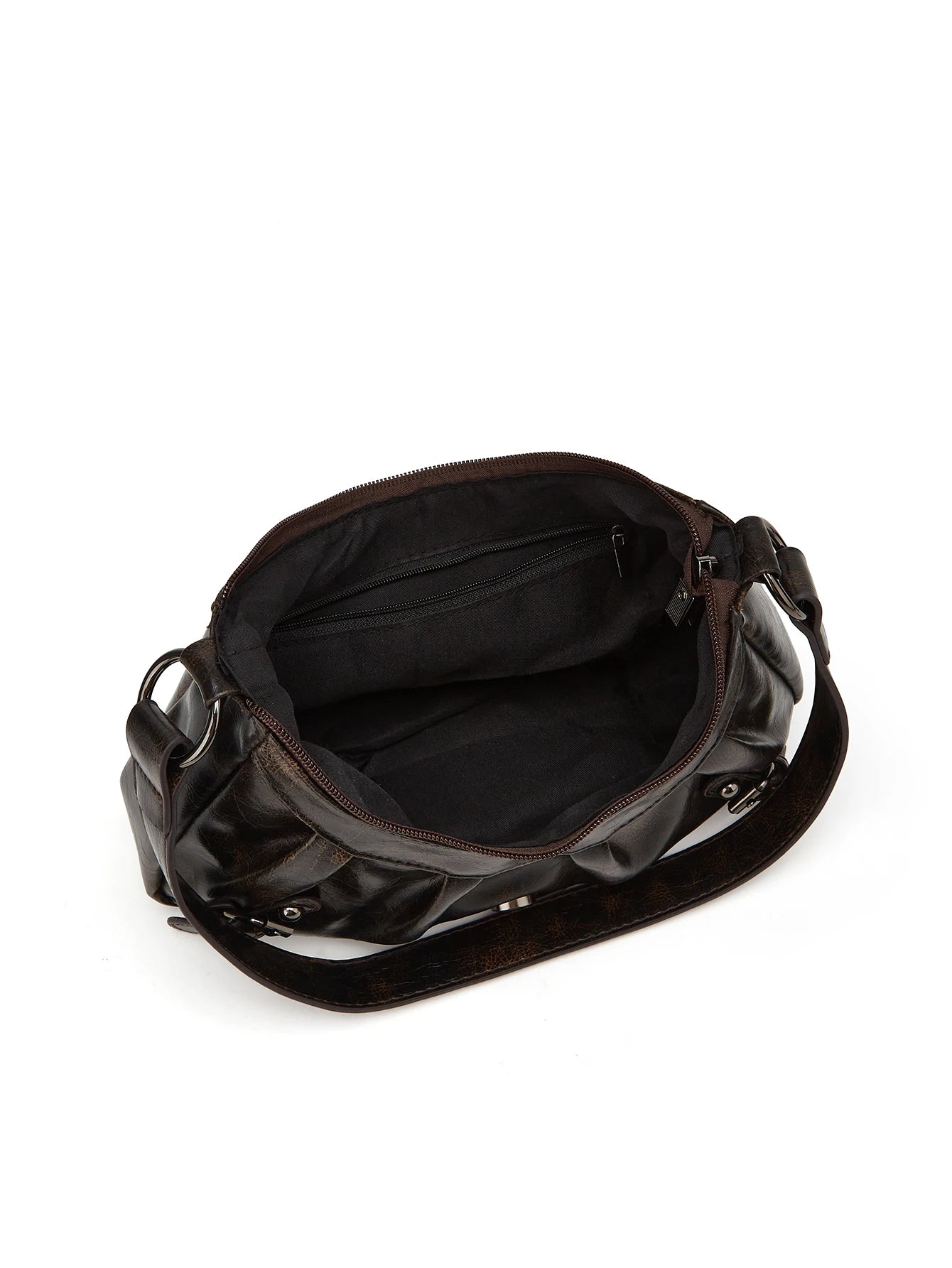 Elegant Y2K Pleated Leather Shoulder Bag
