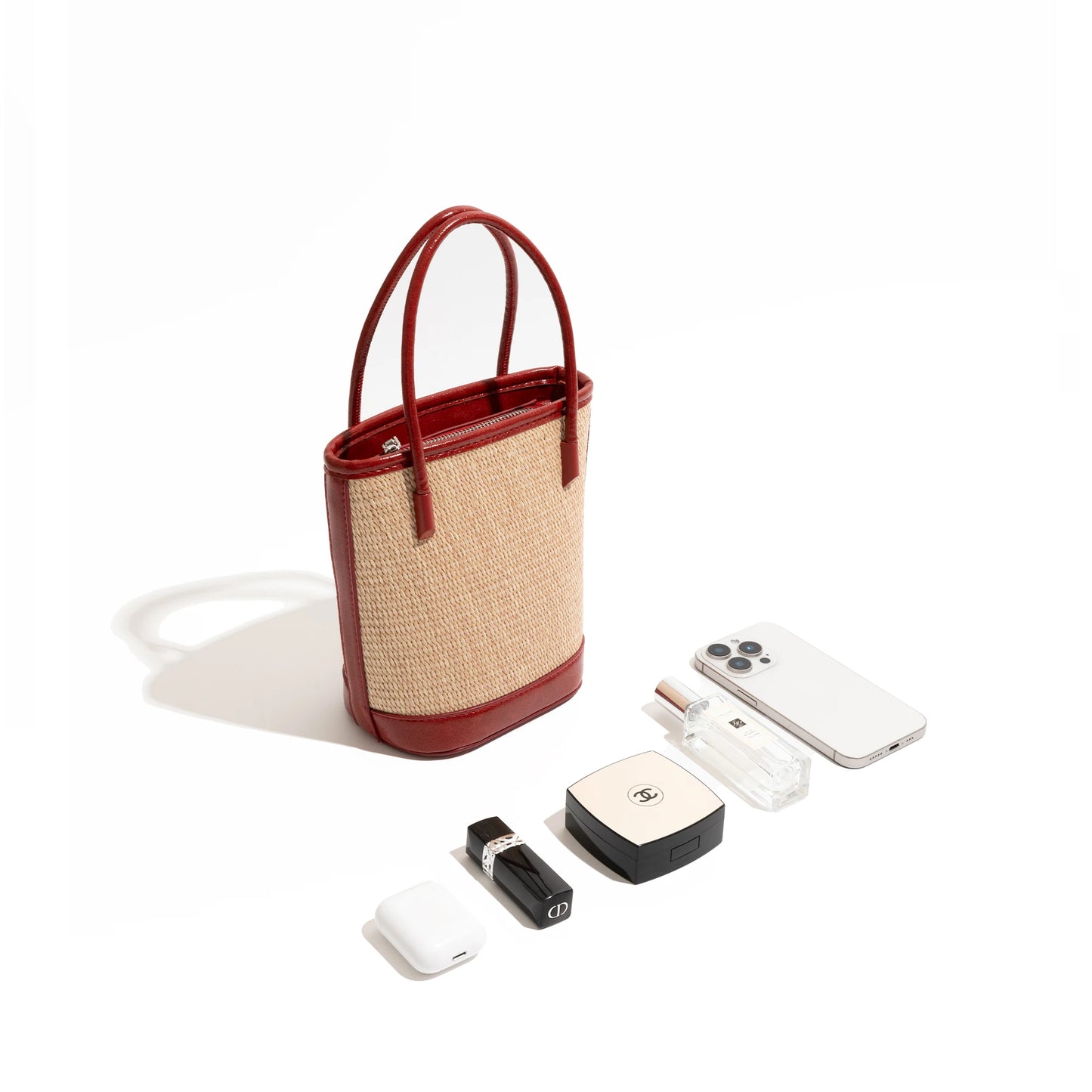 MABULA Luxurious Straw Woven Bucket Bag for Women