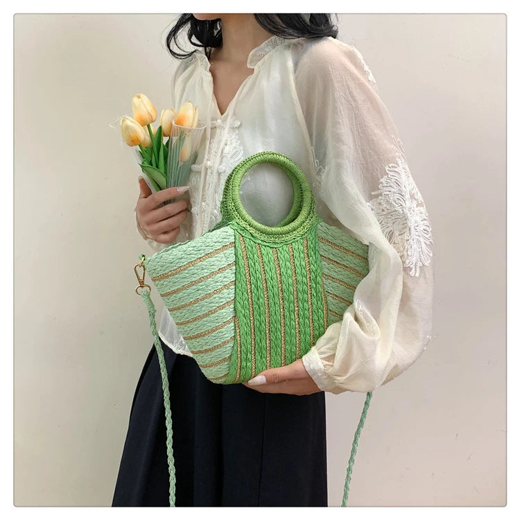 Elegant Straw Tote Bag - Versatile Designer Style