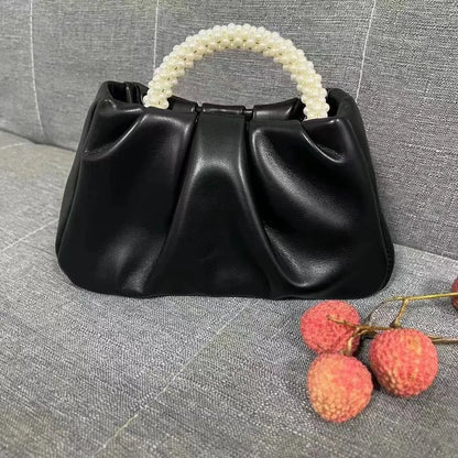 Exquisite Pearl-Embellished Cloud Handbag
