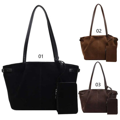 Exquisite Suede Tote Bag with Inner Pocket