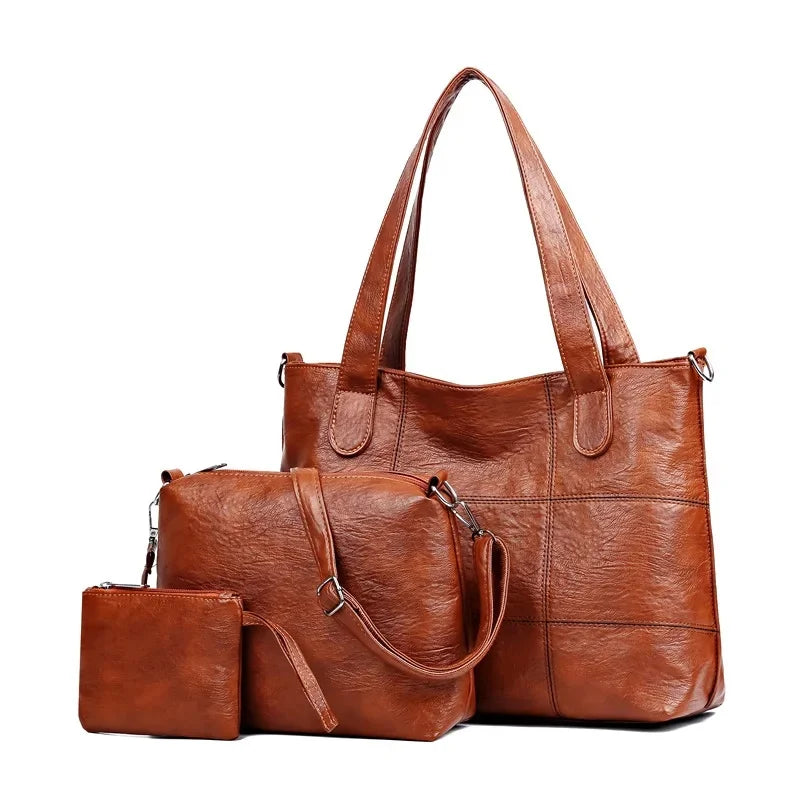 3-Piece Fashionable Women's Shoulder Bag Set