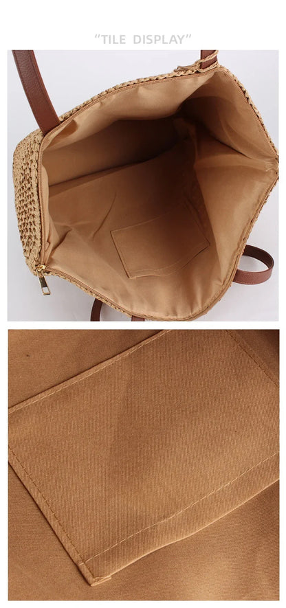 Exquisite Oval Trapezoidal Woven Handbag for Stylish Women