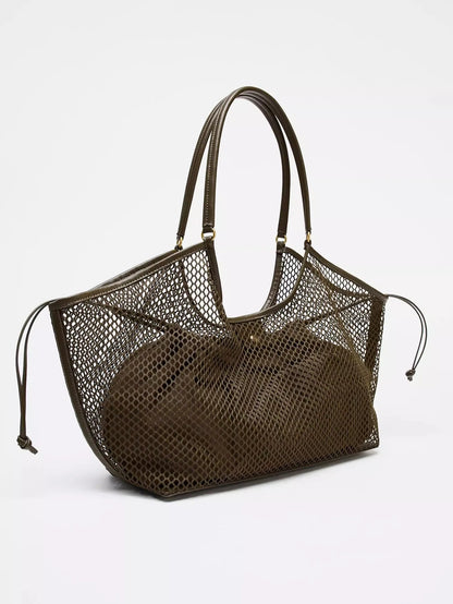 Exquisite Mesh Beach Tote Bag for Women