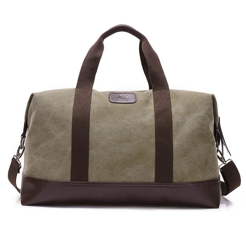 Elegant Vintage Canvas Travel Duffle Bag