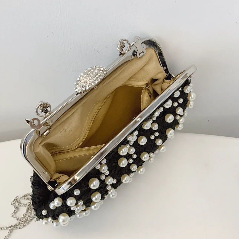 Exquisite Pearl Embellished Crossbody Bag for Women