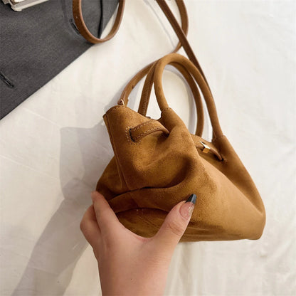 MOODS Burgundy Luxury Suede Handbag for Women