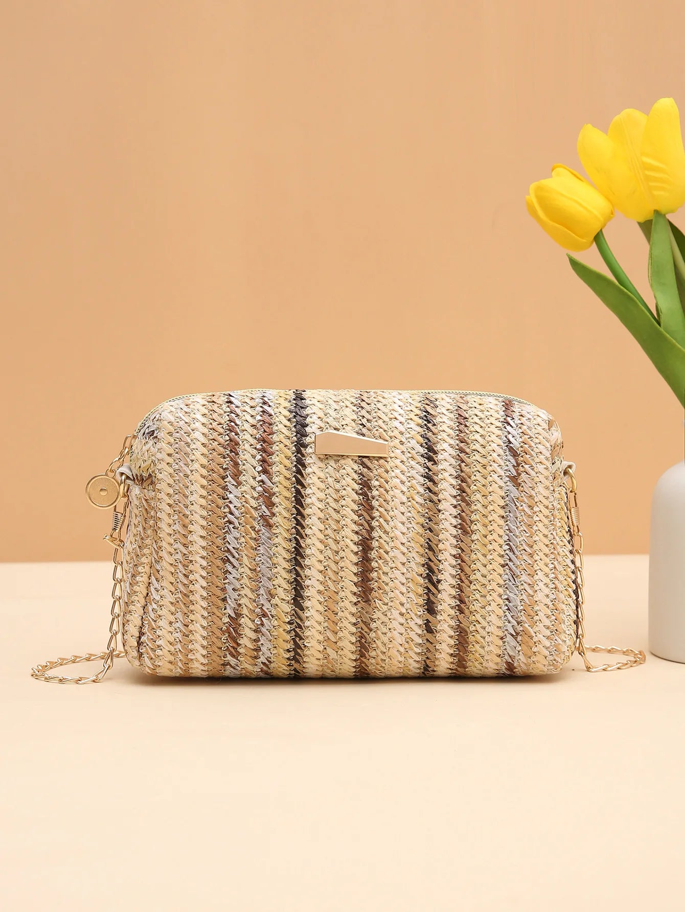Exquisite Rattan Knitting Women's Straw Crossbody Bag
