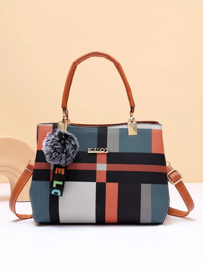 Exquisite Women's Luxury Handbag with Elegant Grid Design