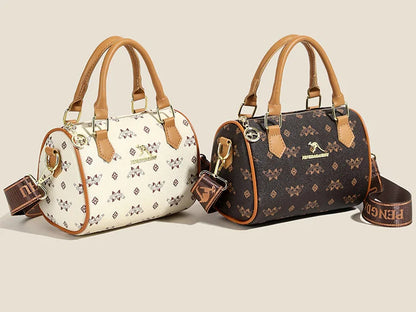 Elegant PU Leather Women's Barrel Handbag