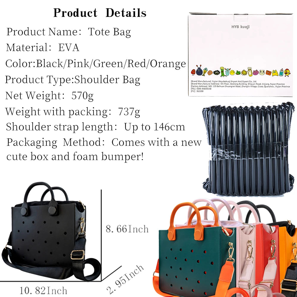 Elegant EVA Tote Bag - Waterproof & Customizable