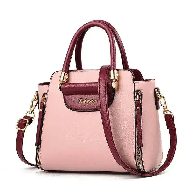 Elegant Contrast Stitching Women's Handbag