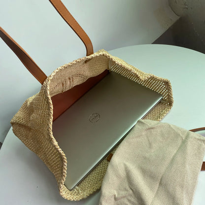 Elegant Straw Tote Bag - Luxury Beach Essential