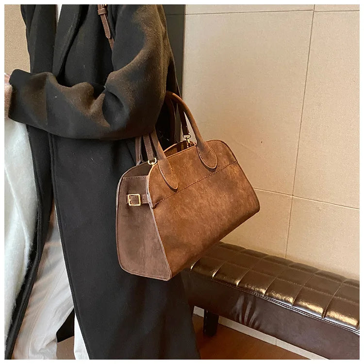 Exquisite Vintage Top-Handle Tote for Autumn Elegance