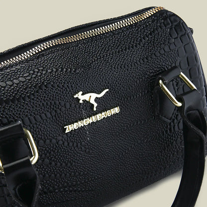 Exquisite Black Leather Designer Handbag