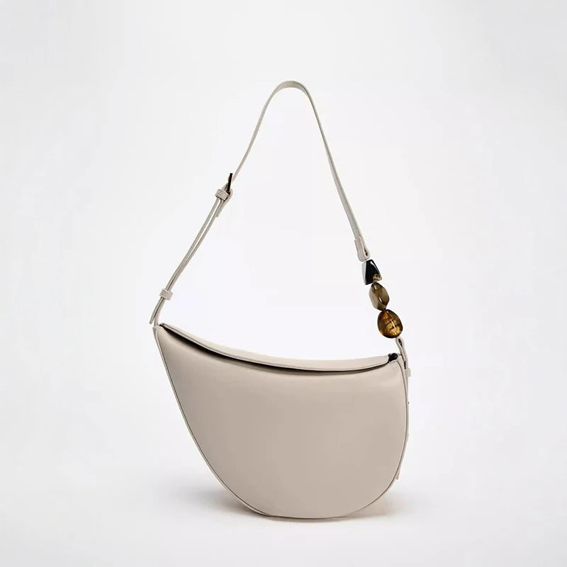 Exquisite Asymmetric Stone Shoulder Bag