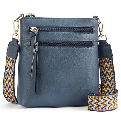 Elegant Double Zipper Women's Crossbody Bag