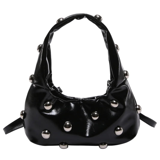 Elegant Studded PU Leather Shoulder Bag