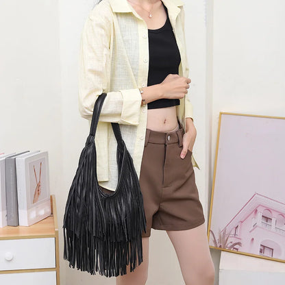 Elegant Long Tassel Women's Shoulder Bag